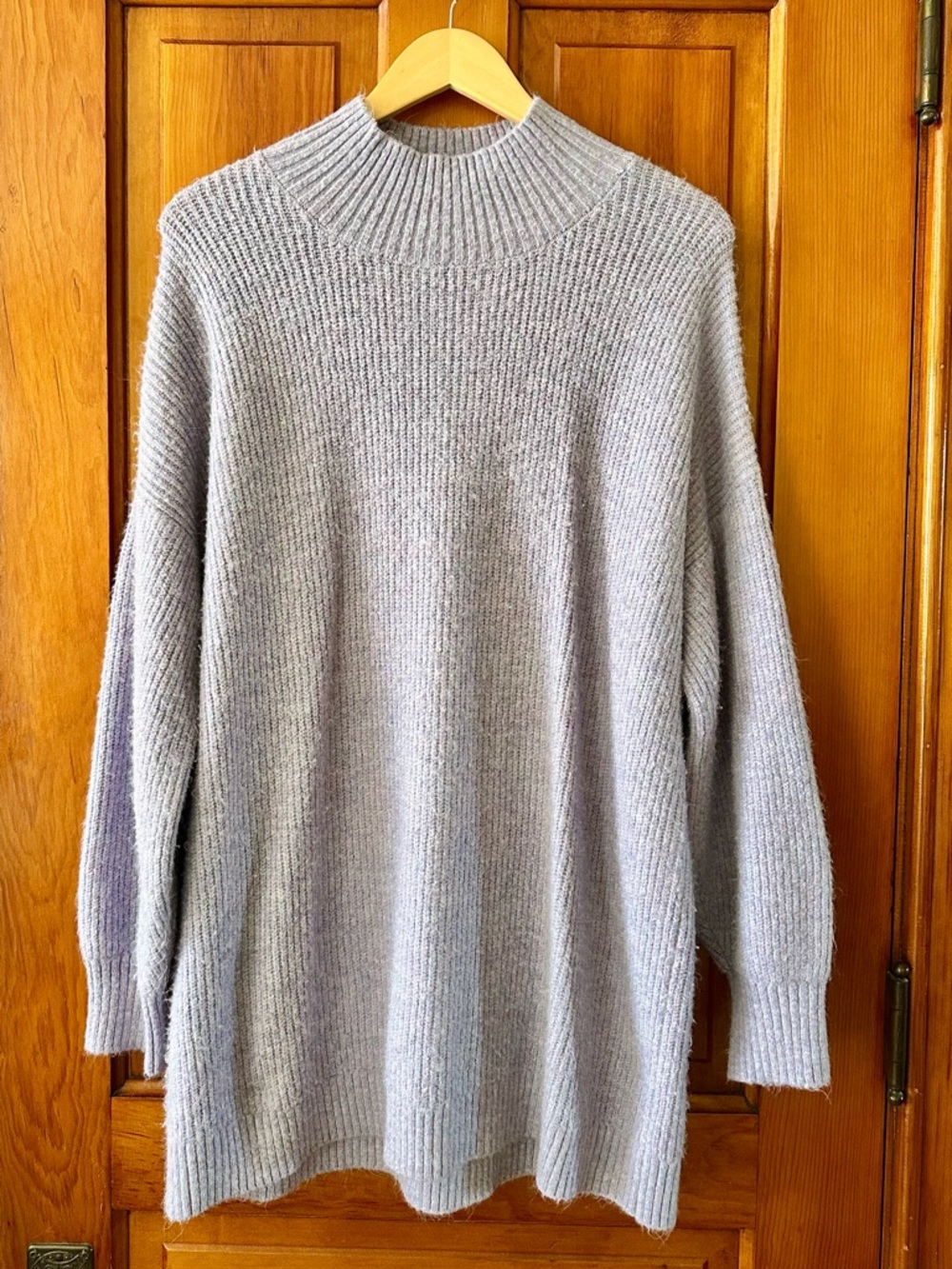 LOFT Lilac Ribbed Mock Neck Sweater Size XL